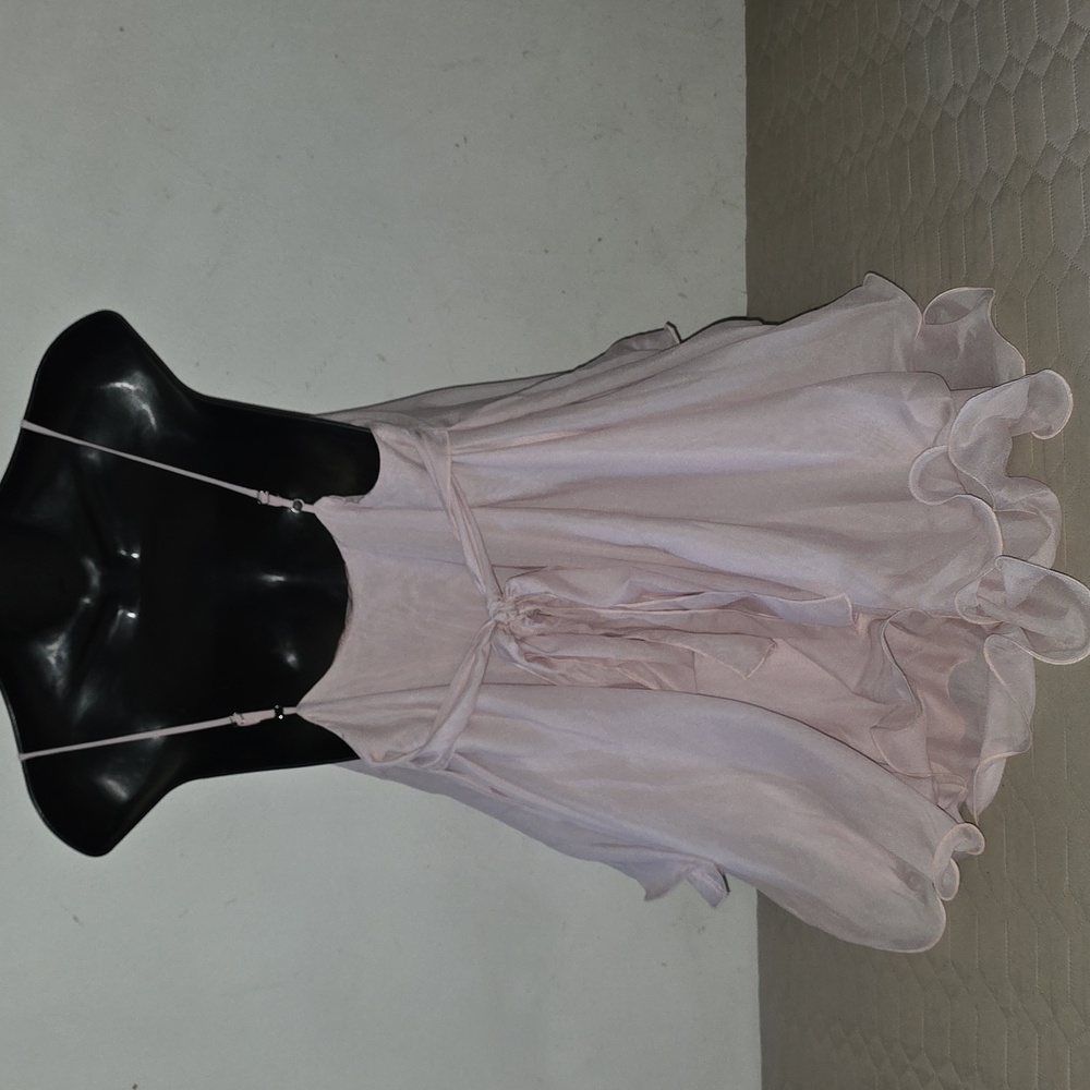 Cider Ruffle Hem Knotted Layered Mesh Cami Top - Picture 5 of 10